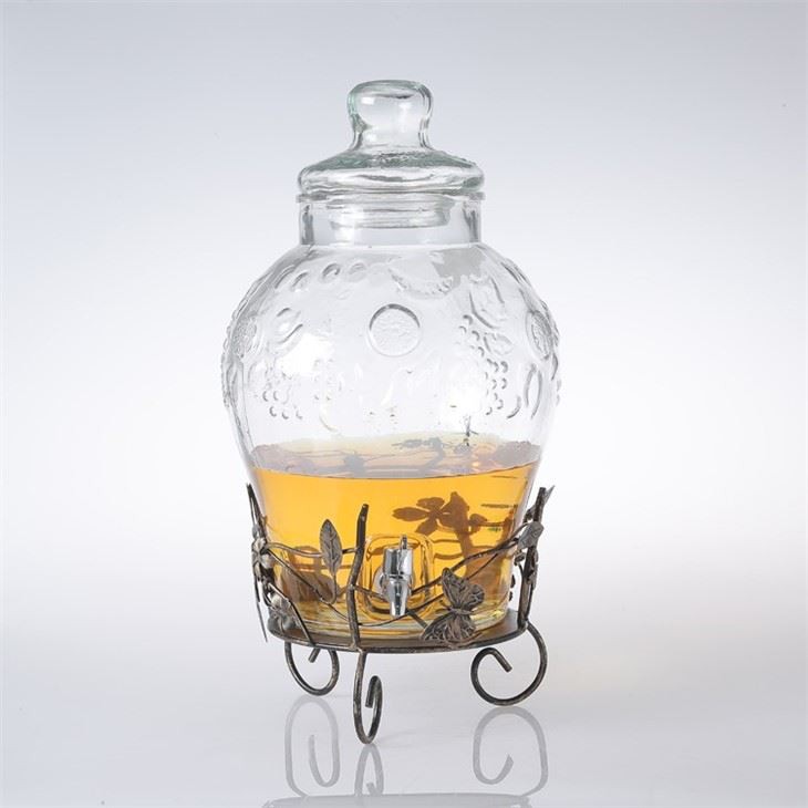Glass Drink Dispenser With Stand