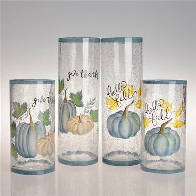 Sklenená tekvicová váza s praskaním valca