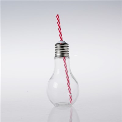Sklenená fľaša v tvare žiarovky