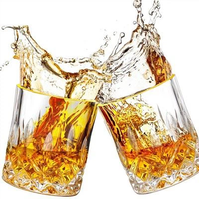 Krištáľové kockované poháre na whisky
