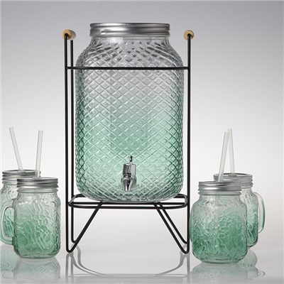 3L sklenený dávkovač nápojov so stojanom