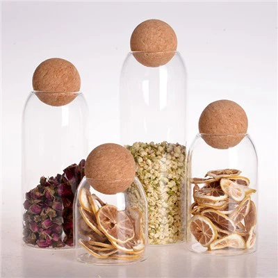 Guľová nádoba s dreveným vekom Malá nádoba na skladovanie potravín