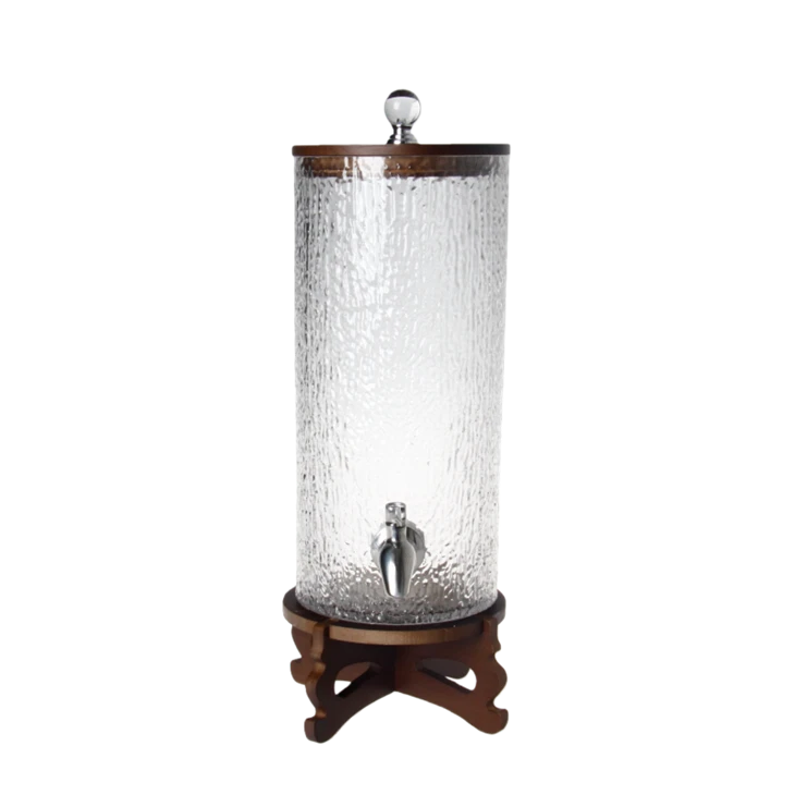 Cylindrical Tree-Textured Glass Dispenser factory